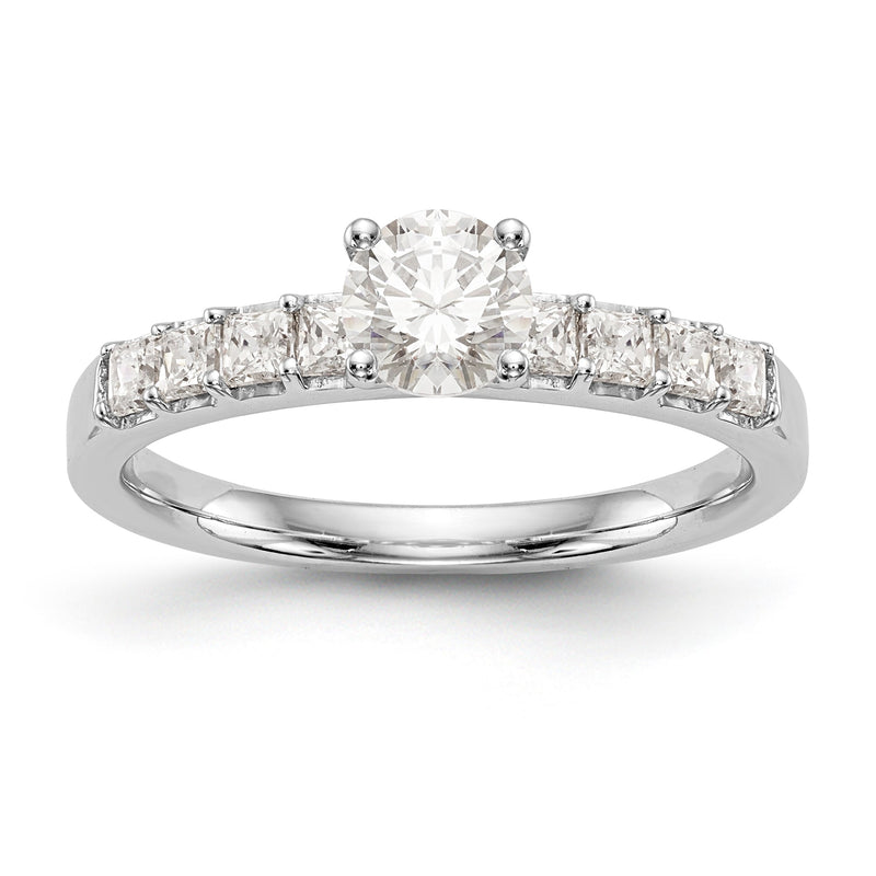14K Weißgold Verlobungsring mit simuliertem Diamanten