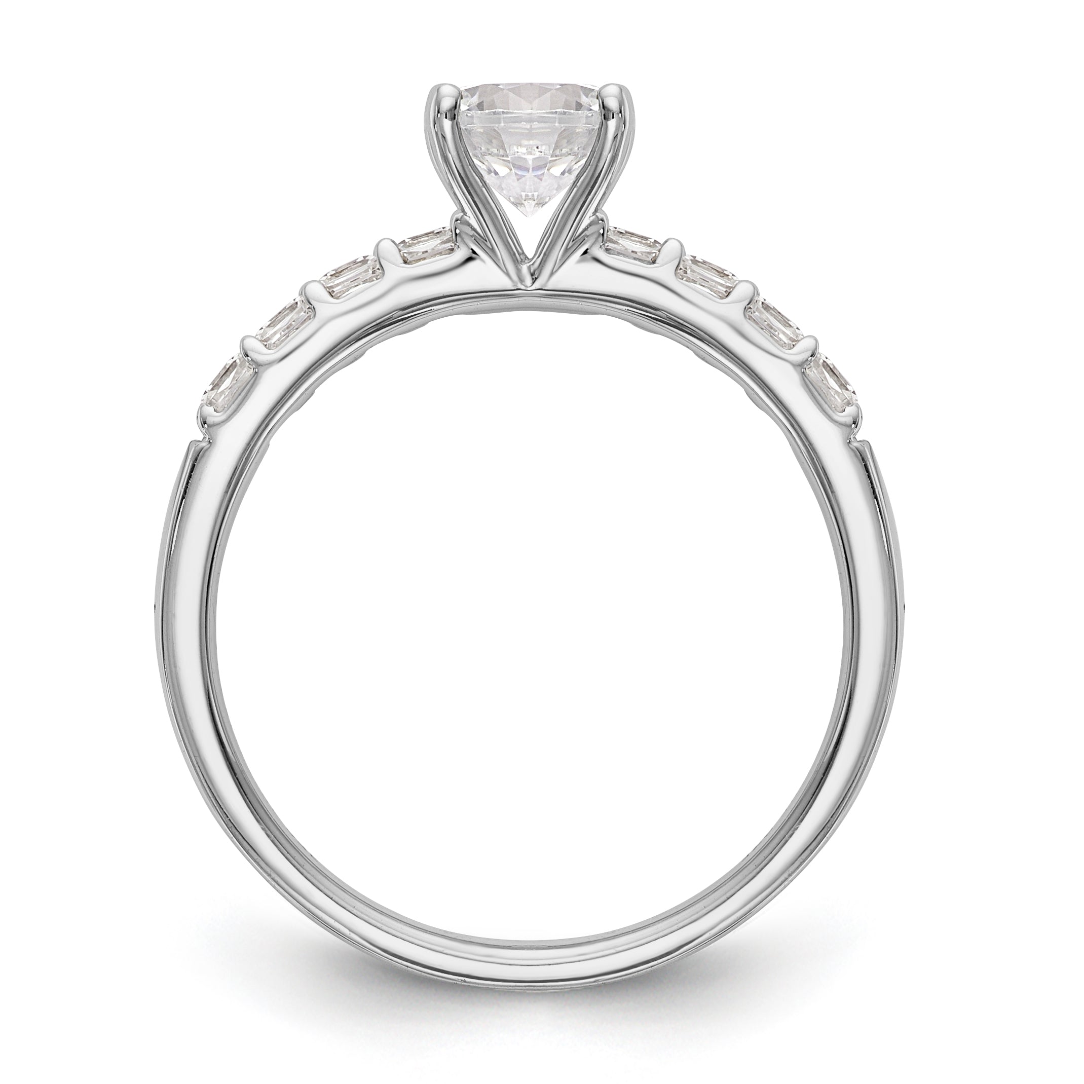 14K Weißgold Verlobungsring mit simuliertem Diamanten