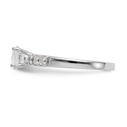 14K Weißgold Verlobungsring mit simuliertem Diamanten