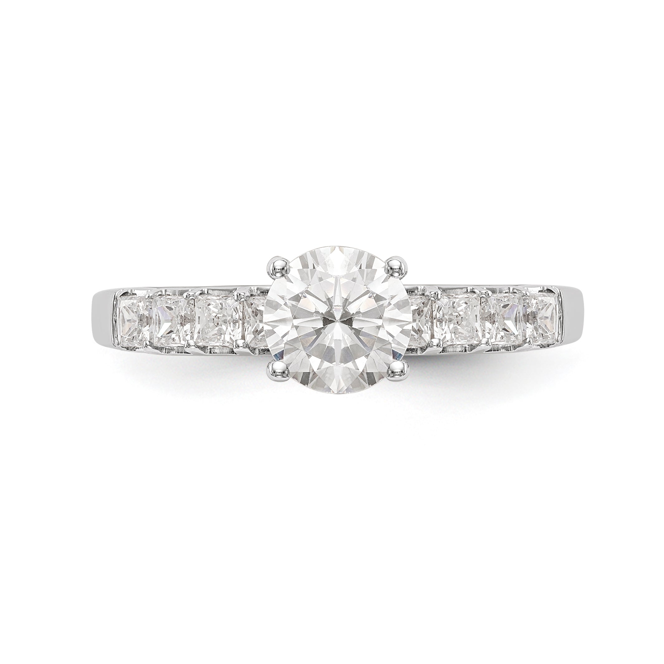 14K Weißgold Verlobungsring mit simuliertem Diamanten