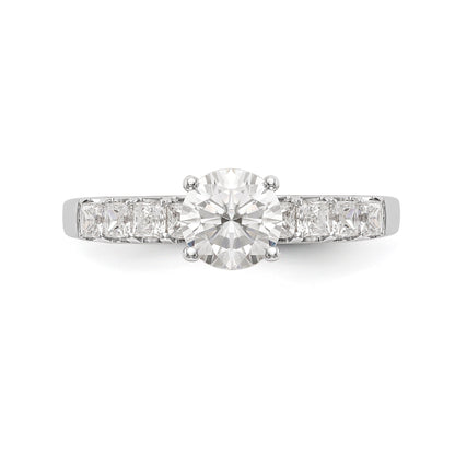 14K Weißgold Verlobungsring mit simuliertem Diamanten