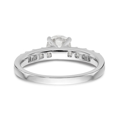 14K Weißgold Verlobungsring mit simuliertem Diamanten