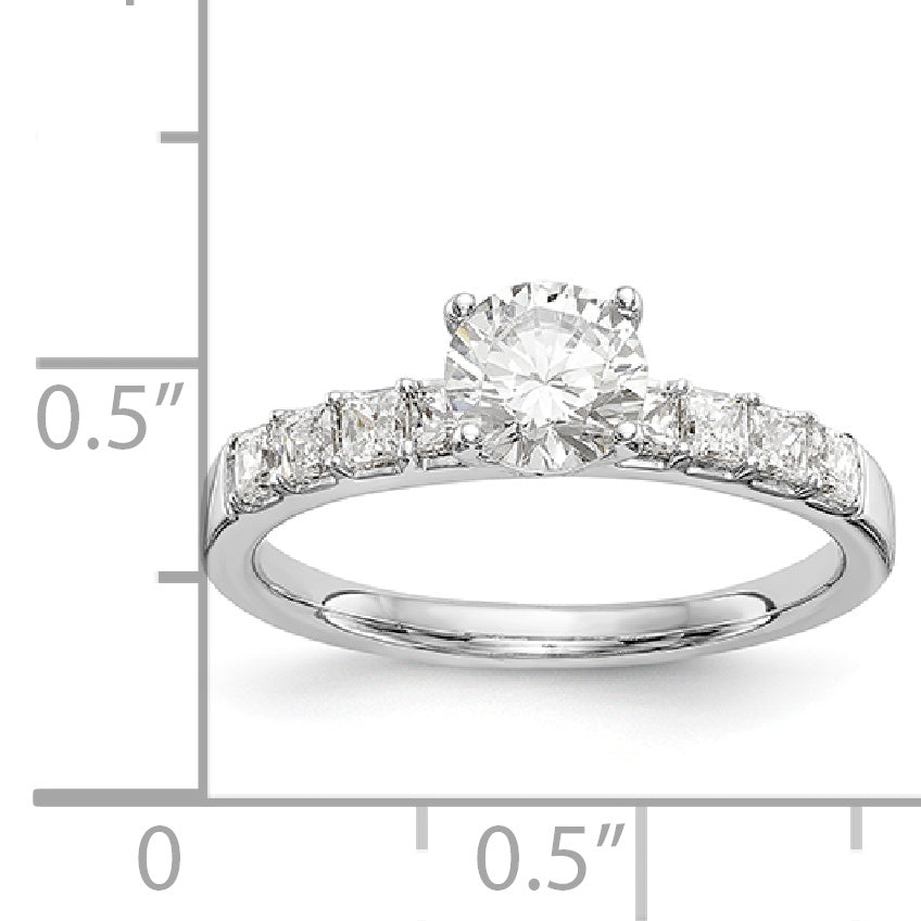 14K Weißgold Verlobungsring mit simuliertem Diamanten