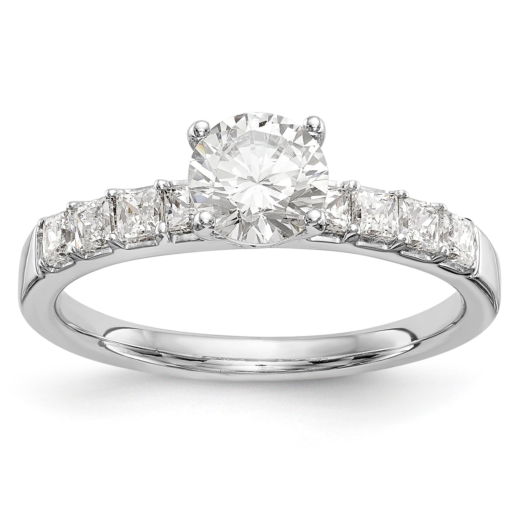 14K Weißgold Verlobungsring mit simuliertem Diamanten
