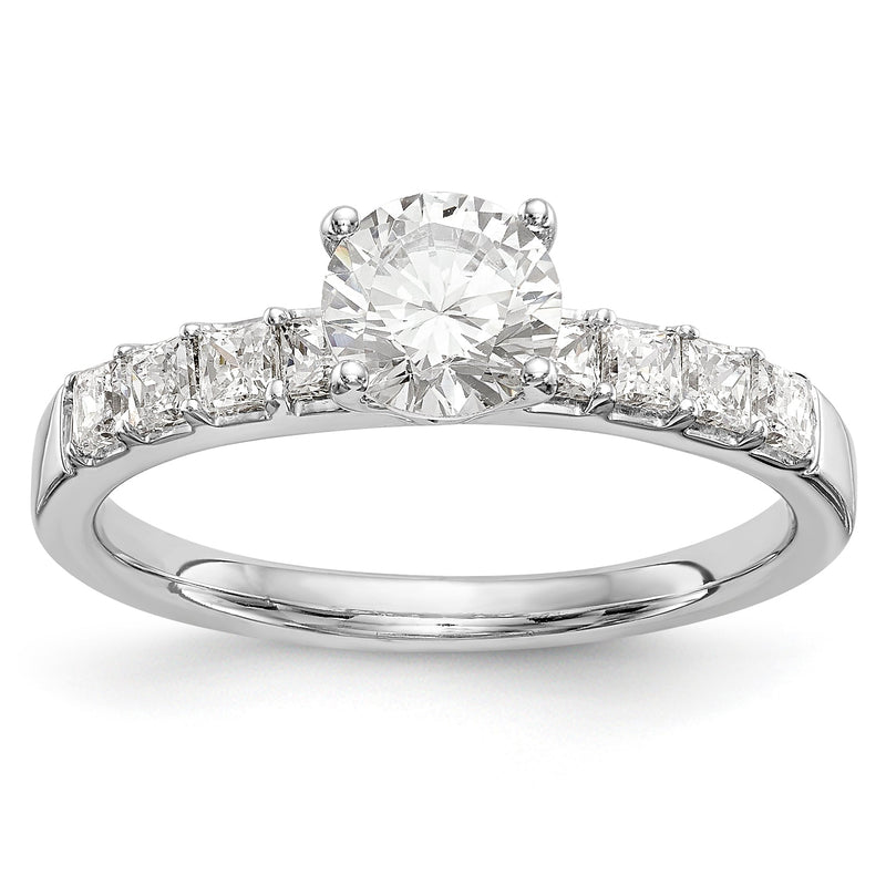 14K Weißgold Verlobungsring mit simuliertem Diamanten