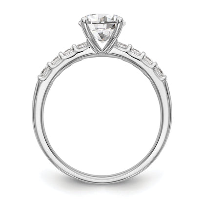 14K Weißgold Verlobungsring mit simulierten Diamanten