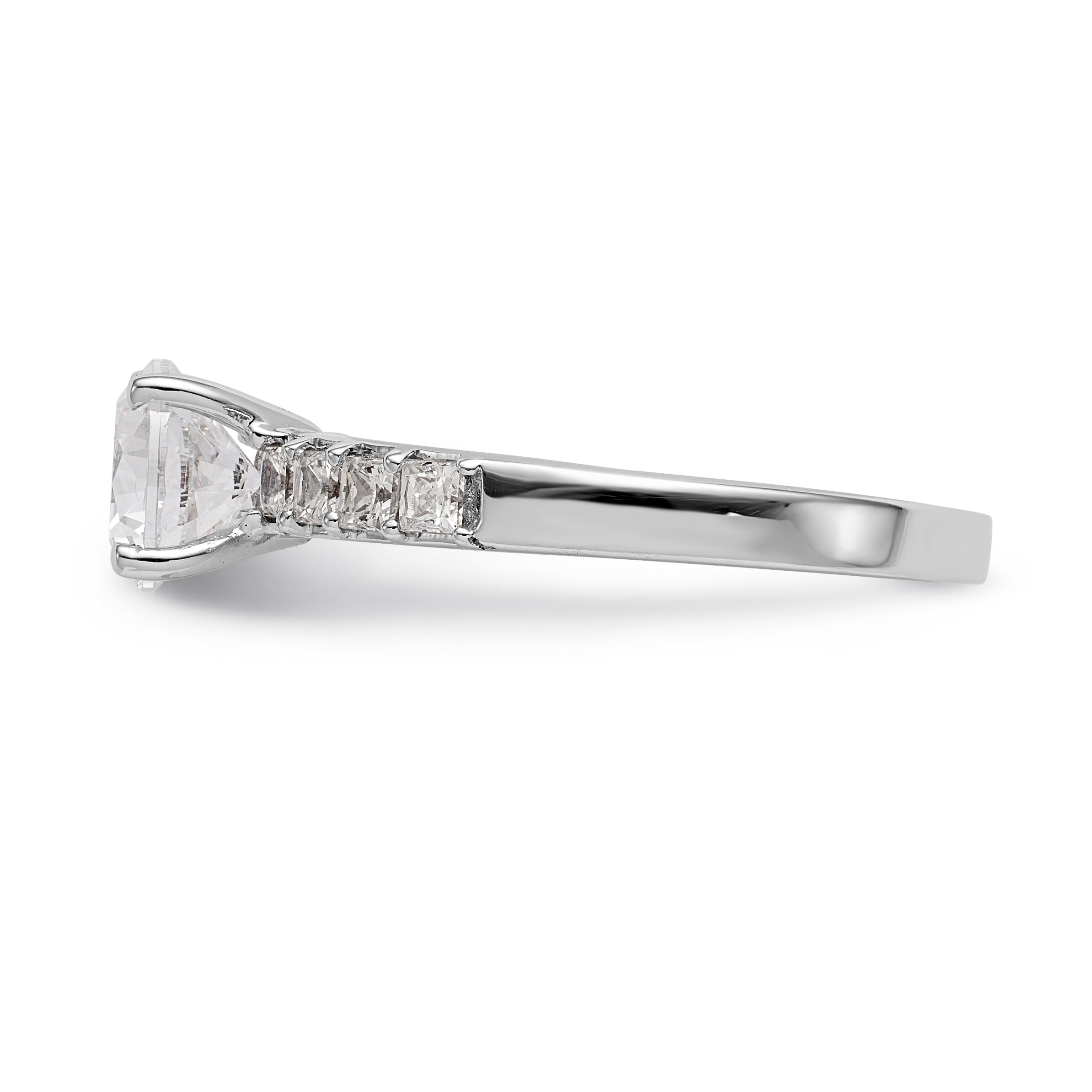 14K Weißgold Verlobungsring mit simulierten Diamanten