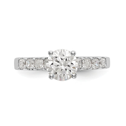 14K Weißgold Verlobungsring mit simulierten Diamanten