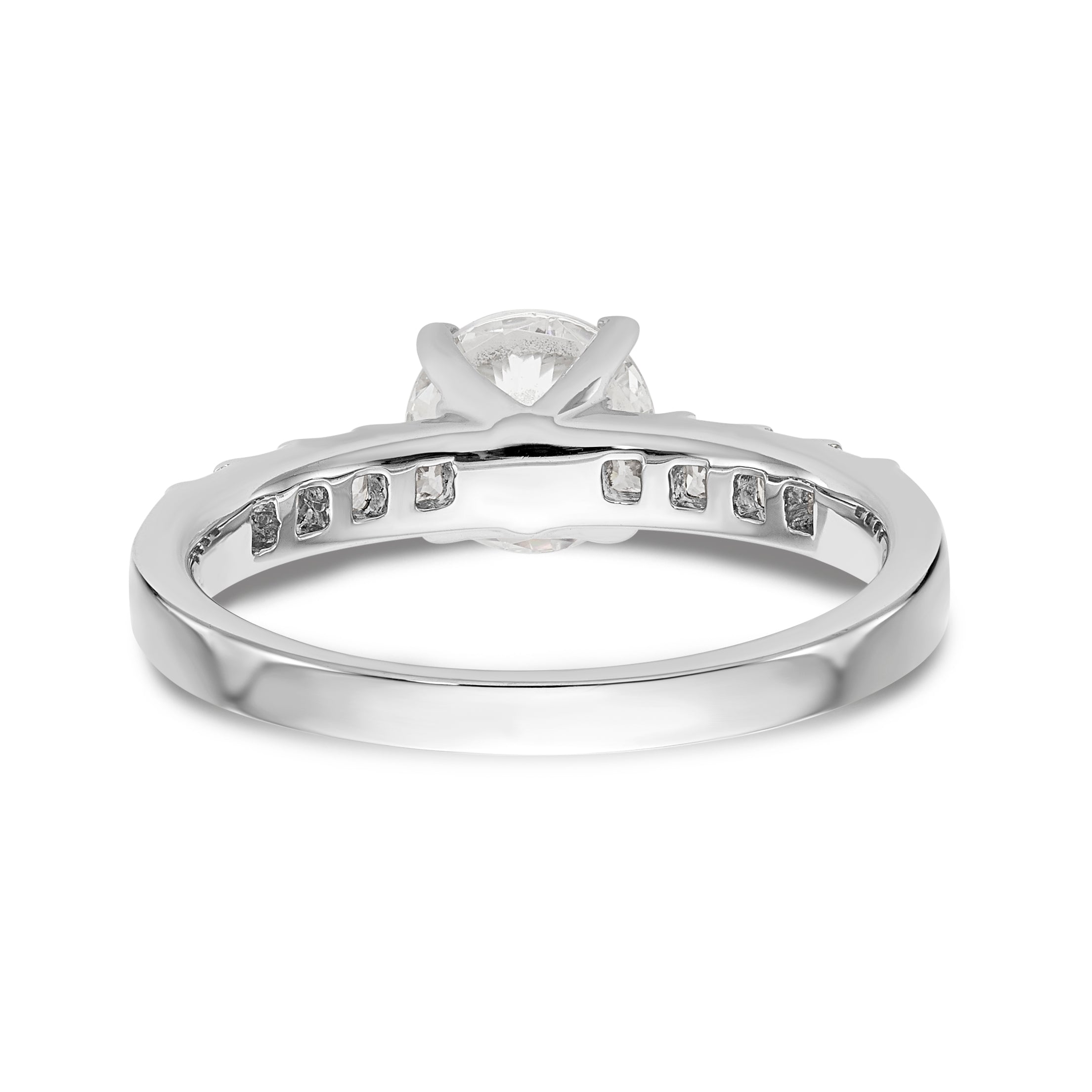 14K Weißgold Verlobungsring mit simulierten Diamanten