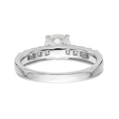14K Weißgold Verlobungsring mit simulierten Diamanten