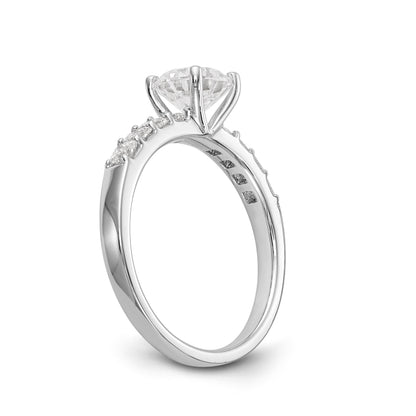 14K Weißgold Verlobungsring mit simulierten Diamanten