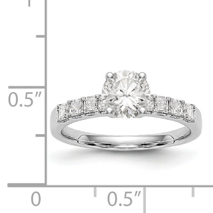 14K Weißgold Verlobungsring mit simulierten Diamanten