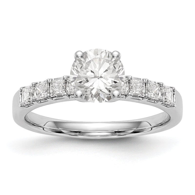 14K Weißgold Verlobungsring mit simulierten Diamanten