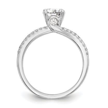 14K Weißgold Verlobungsring mit simulierten Diamanten