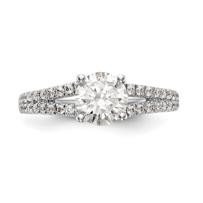14K Weißgold Verlobungsring mit simulierten Diamanten
