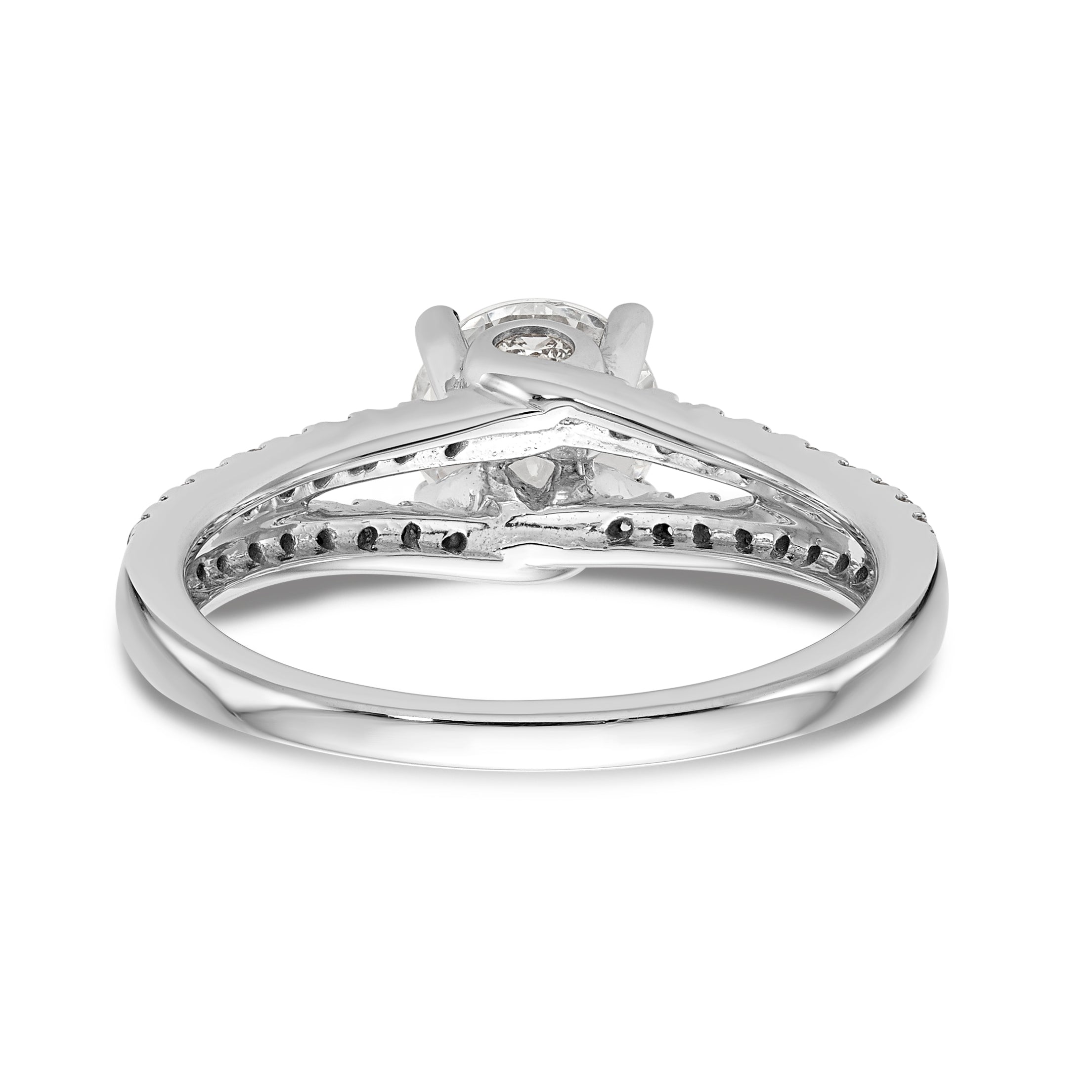 14K Weißgold Verlobungsring mit simulierten Diamanten