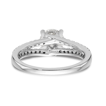 14K Weißgold Verlobungsring mit simulierten Diamanten