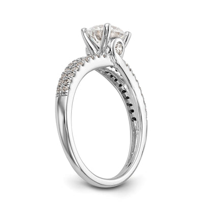 14K Weißgold Verlobungsring mit simulierten Diamanten