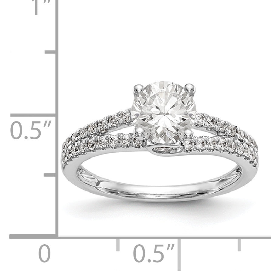 14K Weißgold Verlobungsring mit simulierten Diamanten