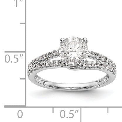 14K Weißgold Verlobungsring mit simulierten Diamanten