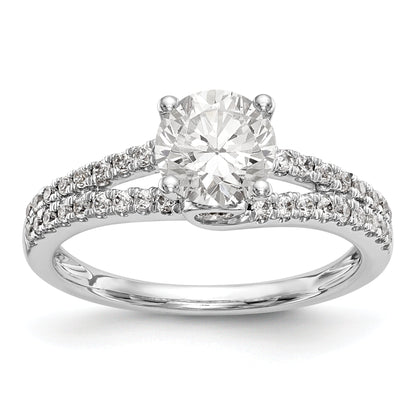 14K Weißgold Verlobungsring mit simulierten Diamanten
