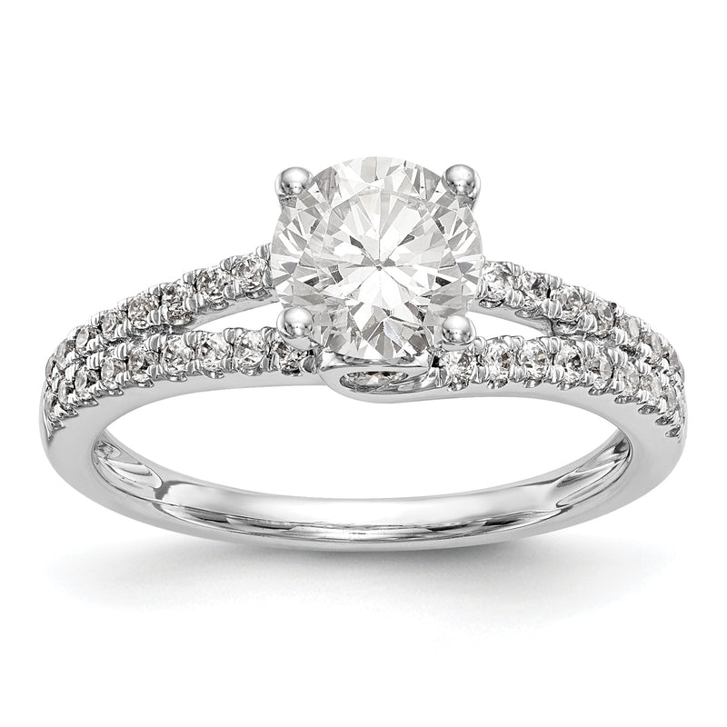 14K Weißgold Verlobungsring mit simulierten Diamanten