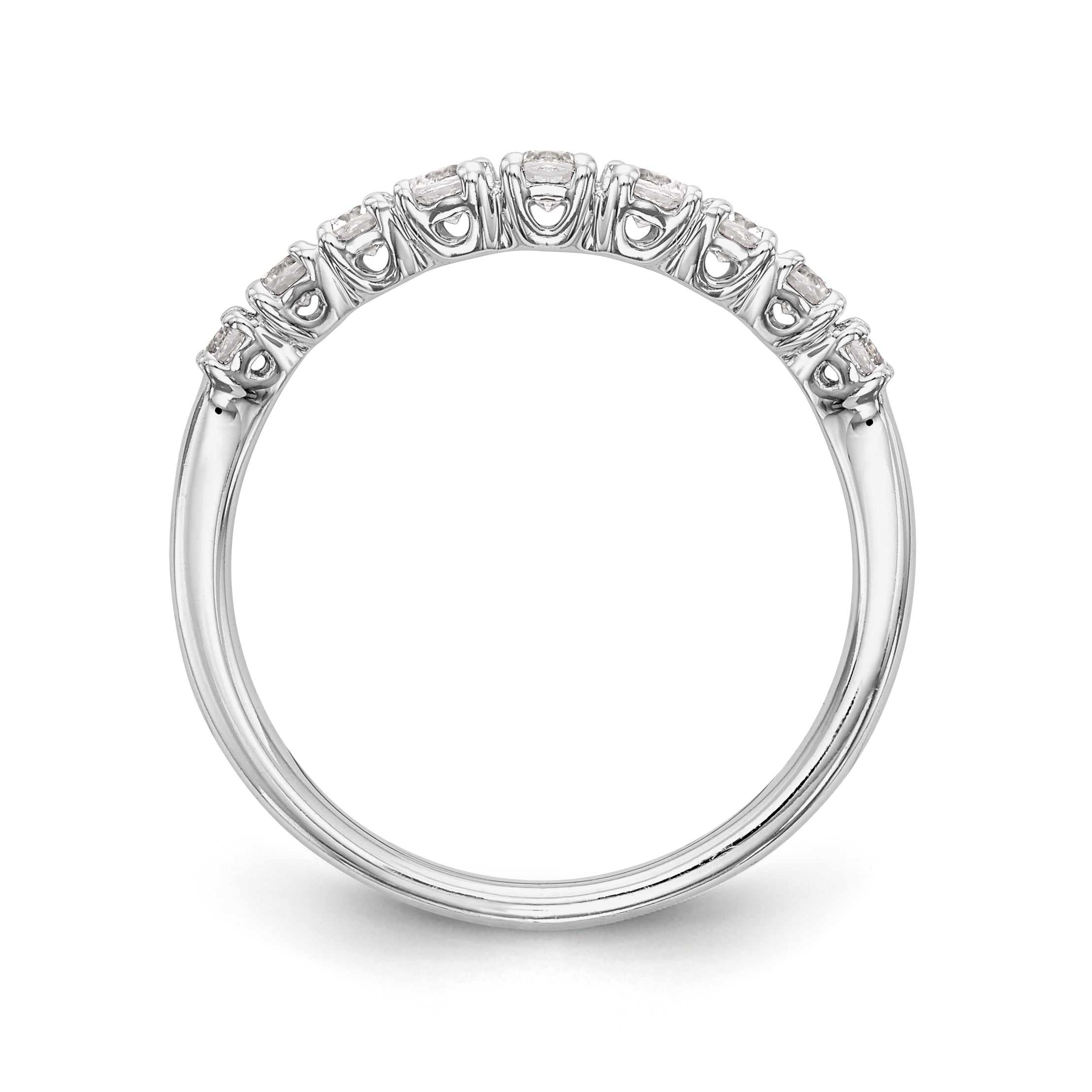 Trauring aus 14K Weißgold mit Diamanten