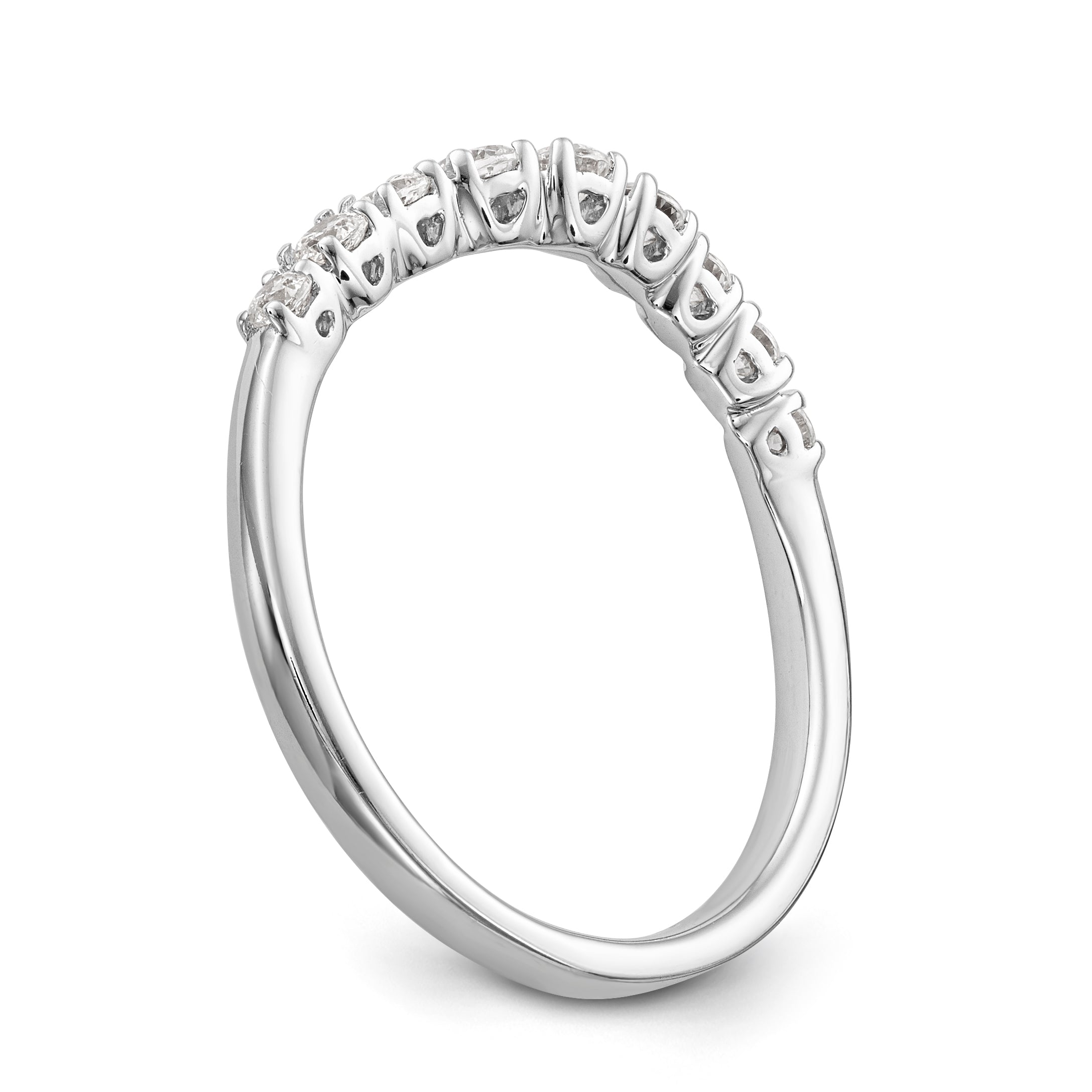 Trauring aus 14K Weißgold mit Diamanten