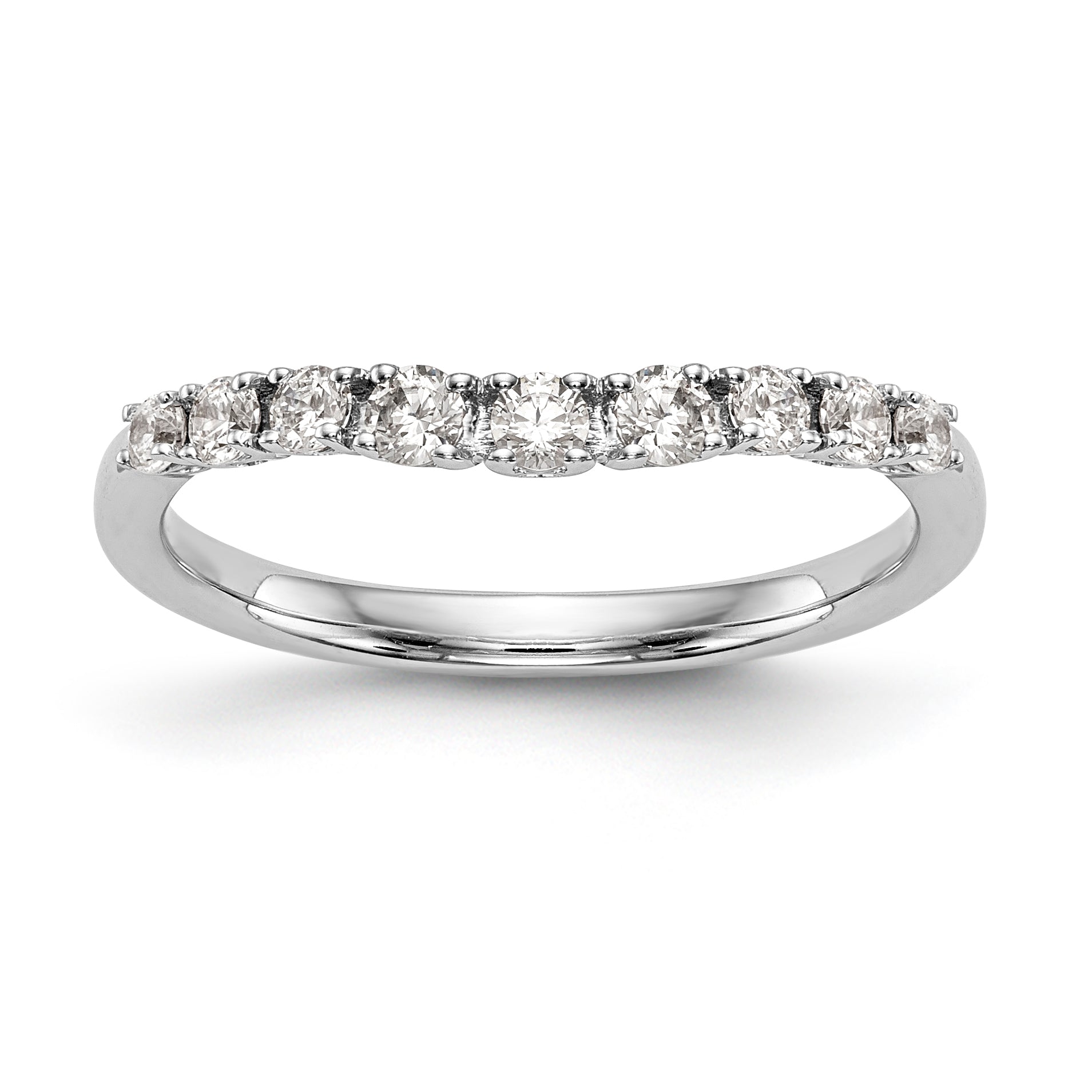 Trauring aus 14K Weißgold mit Diamanten