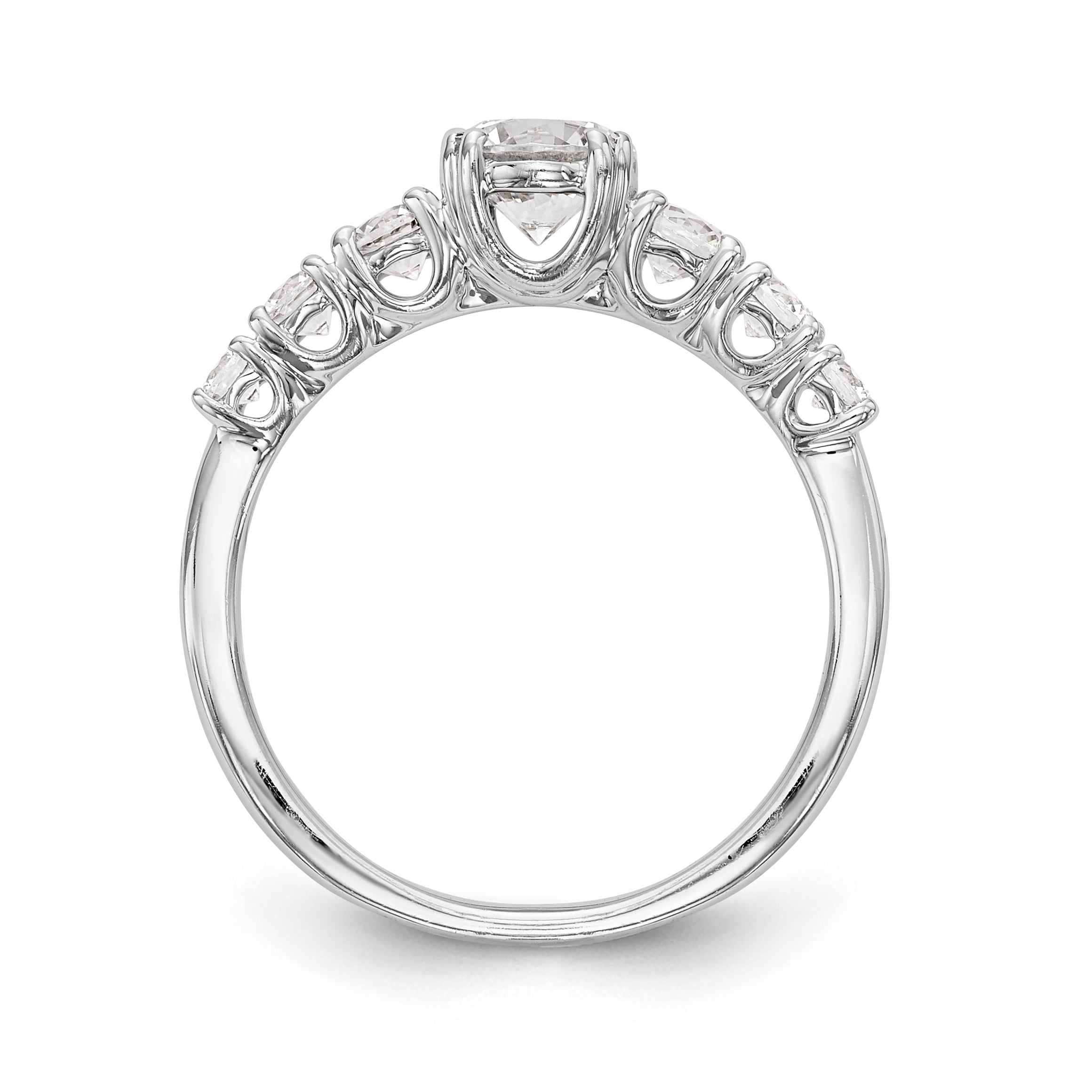 14K Weißgold Verlobungsring mit simulierten Diamanten