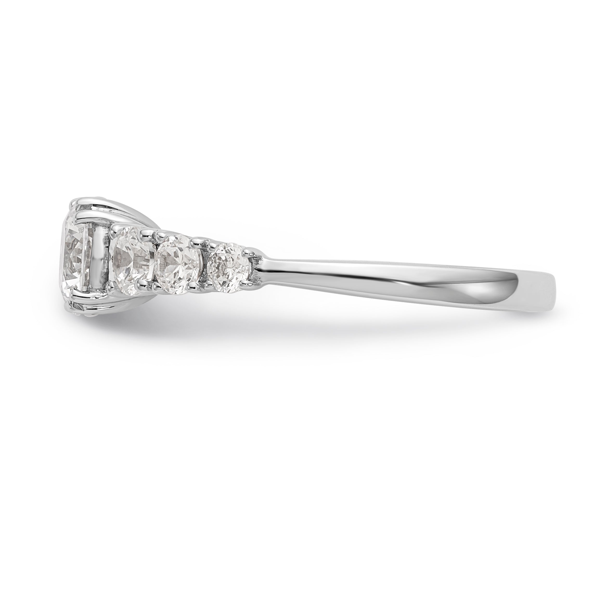 14K Weißgold Verlobungsring mit simulierten Diamanten