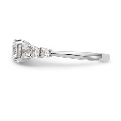 14K Weißgold Verlobungsring mit simulierten Diamanten