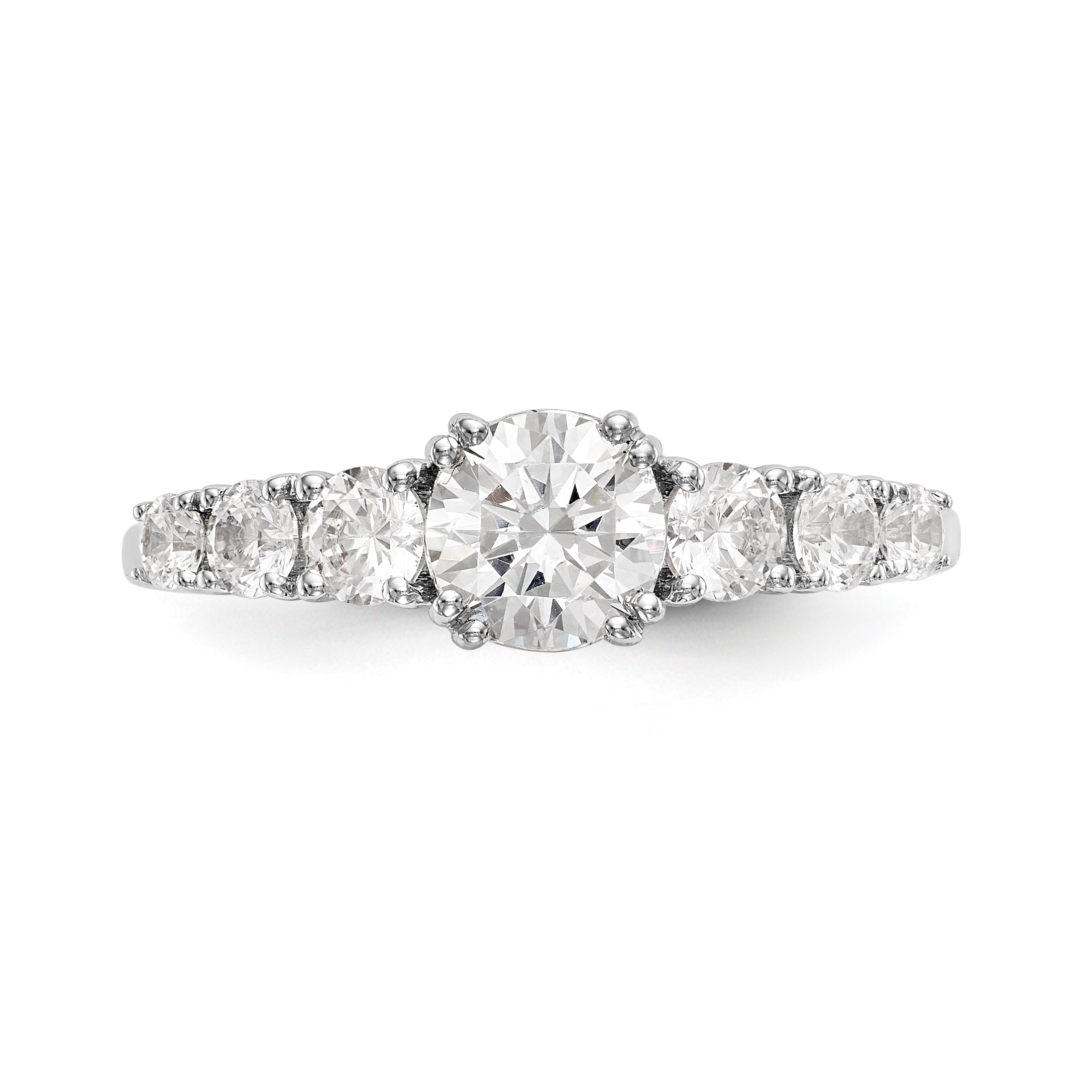 14K Weißgold Verlobungsring mit simulierten Diamanten