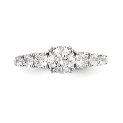 14K Weißgold Verlobungsring mit simulierten Diamanten
