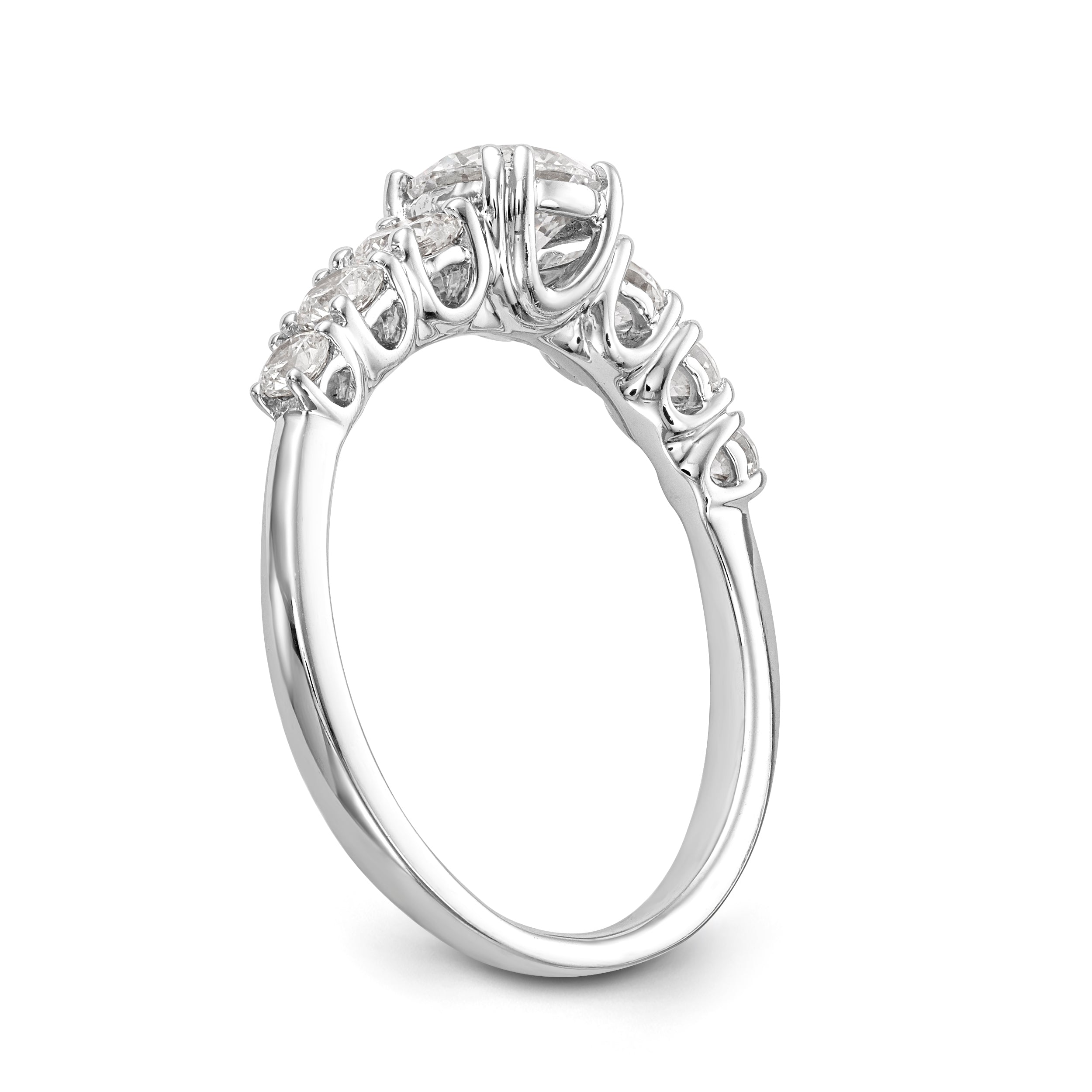 14K Weißgold Verlobungsring mit simulierten Diamanten