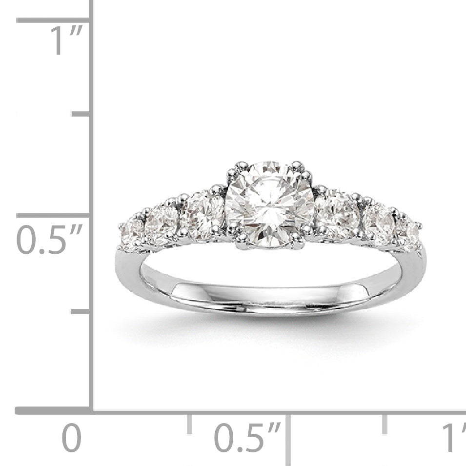 14K Weißgold Verlobungsring mit simulierten Diamanten