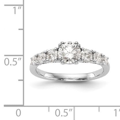 14K Weißgold Verlobungsring mit simulierten Diamanten