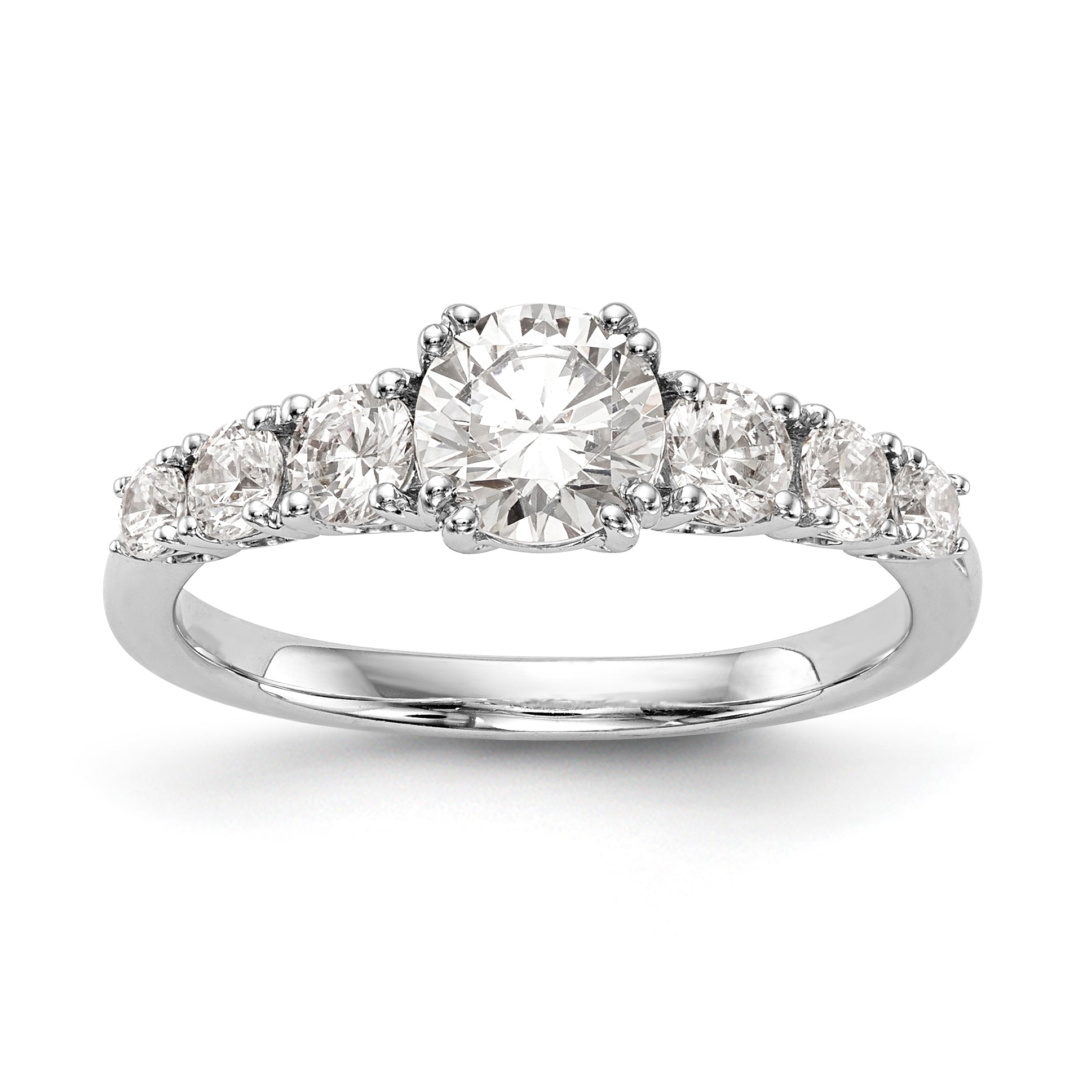 14K Weißgold Verlobungsring mit simulierten Diamanten