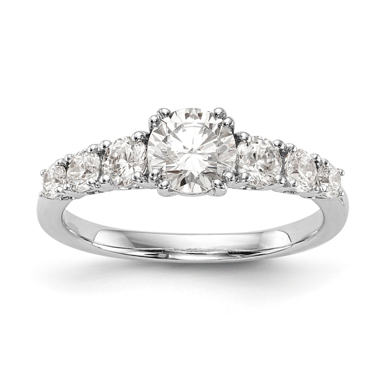 14K Weißgold Verlobungsring mit simulierten Diamanten