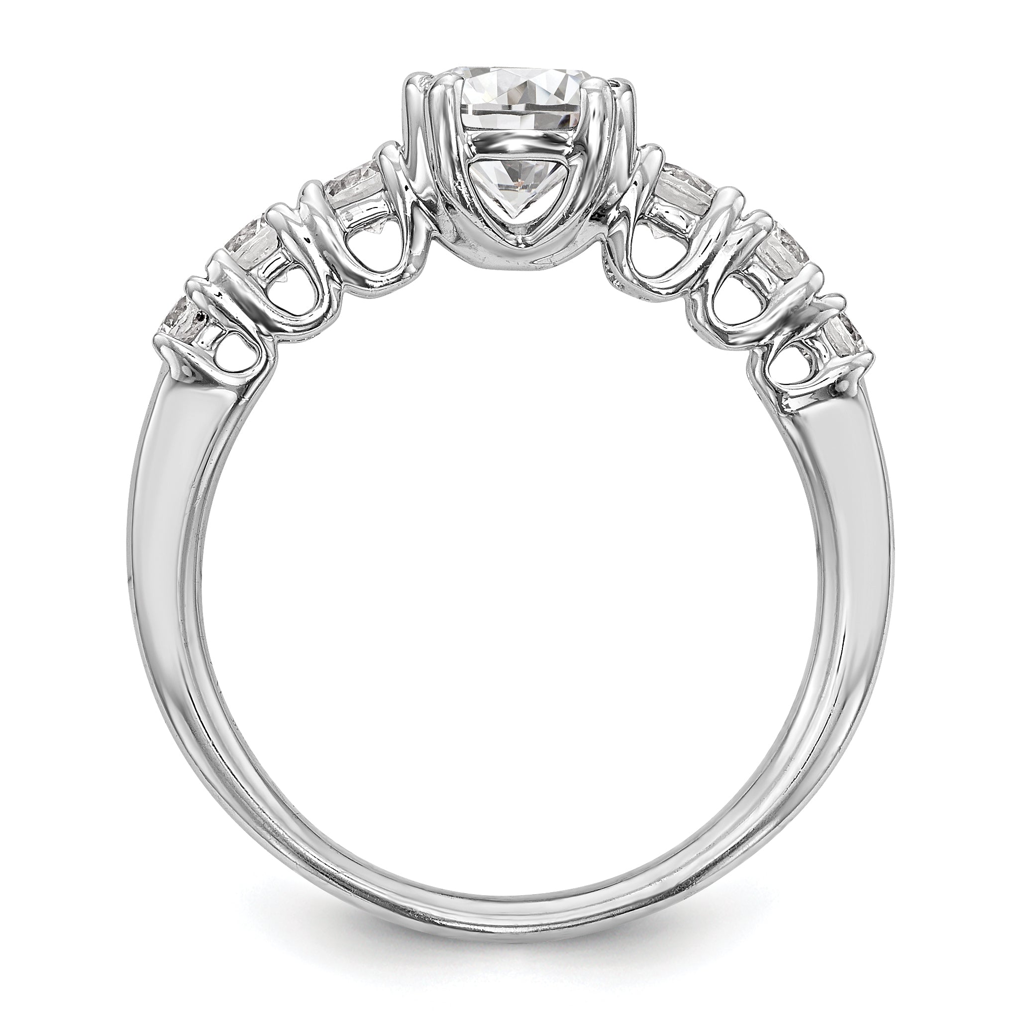 14K Weißgold Verlobungsring mit simuliertem Diamanten
