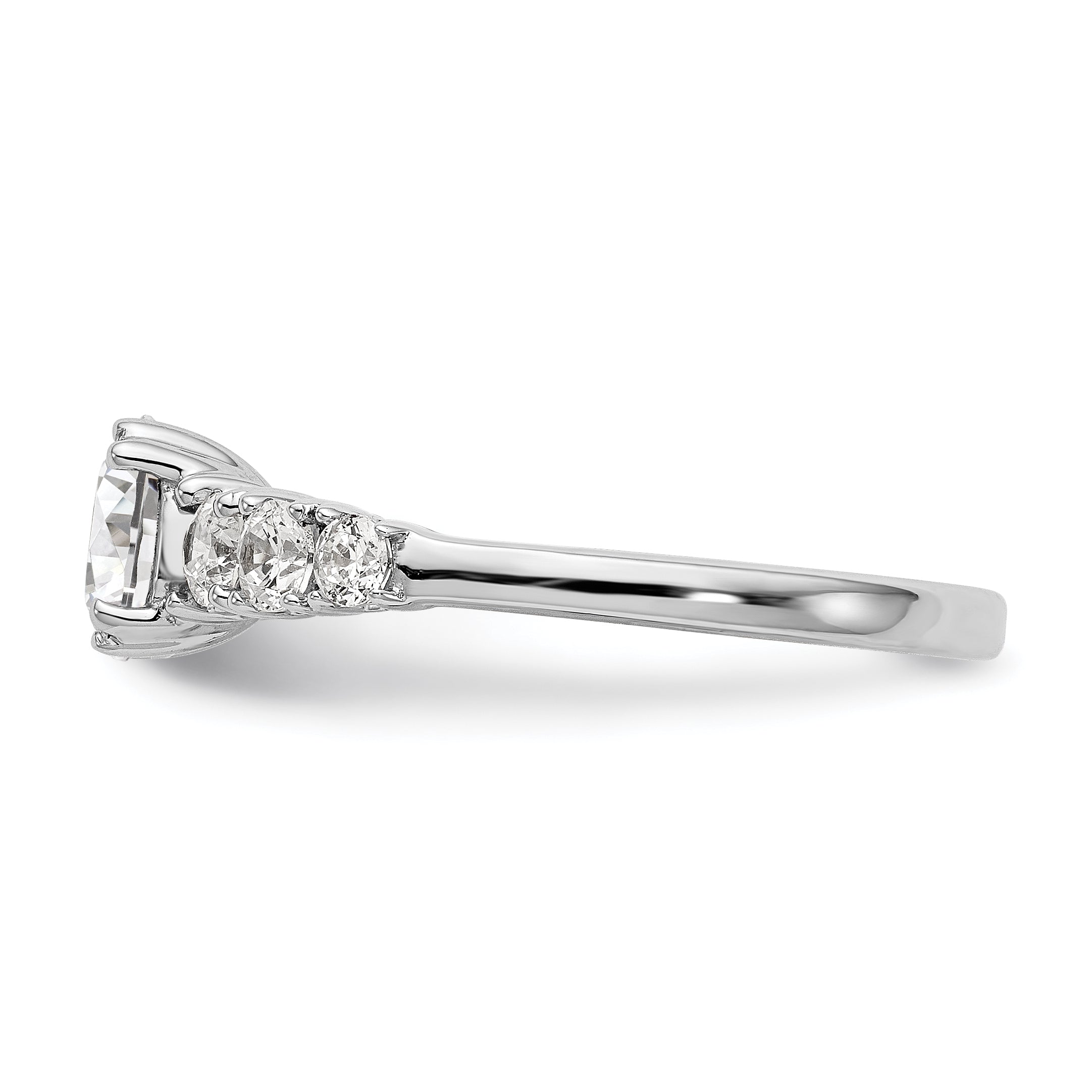 14K Weißgold Verlobungsring mit simuliertem Diamanten