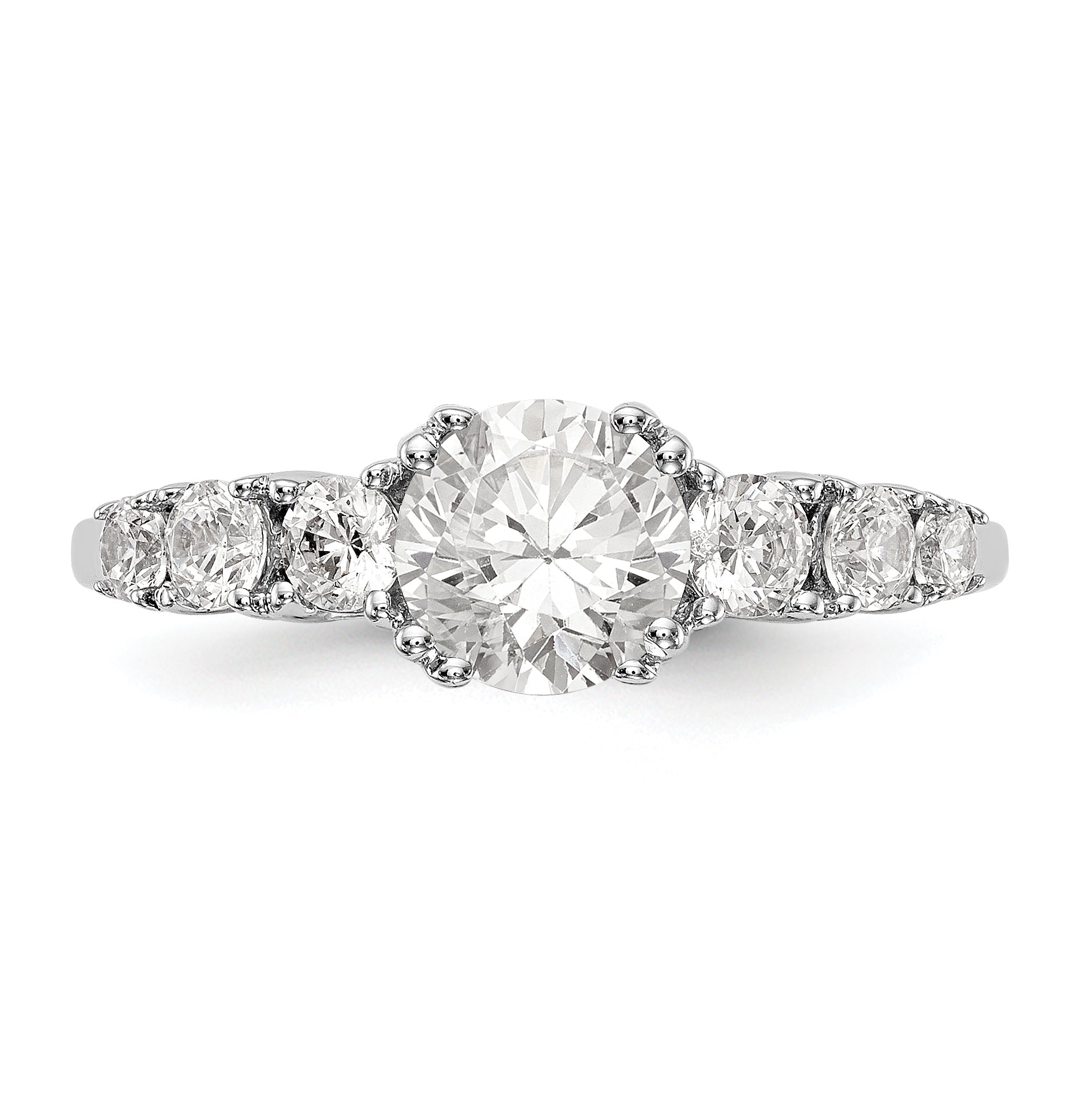 14K Weißgold Verlobungsring mit simuliertem Diamanten