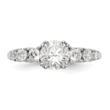 14K Weißgold Verlobungsring mit simuliertem Diamanten