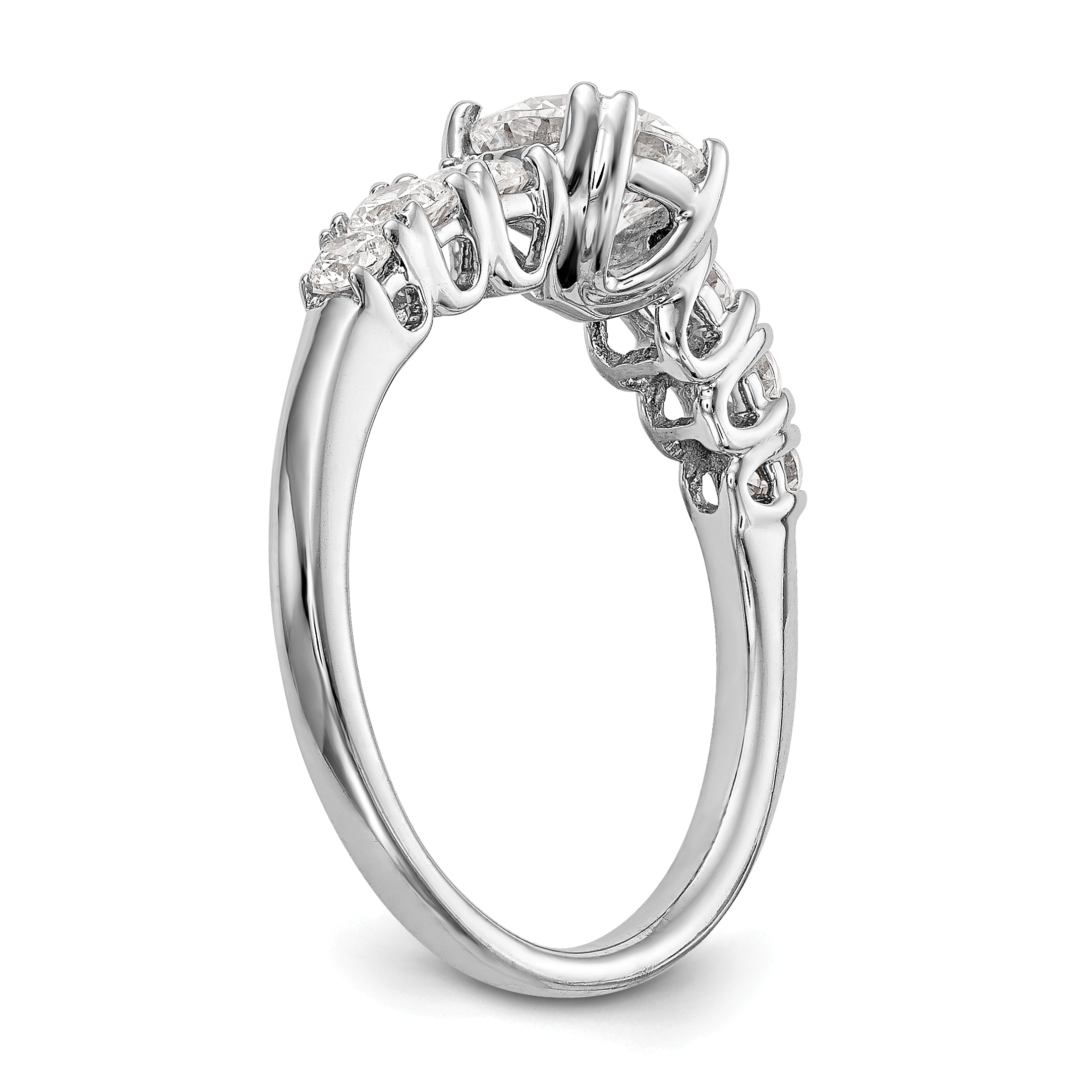 14K Weißgold Verlobungsring mit simuliertem Diamanten
