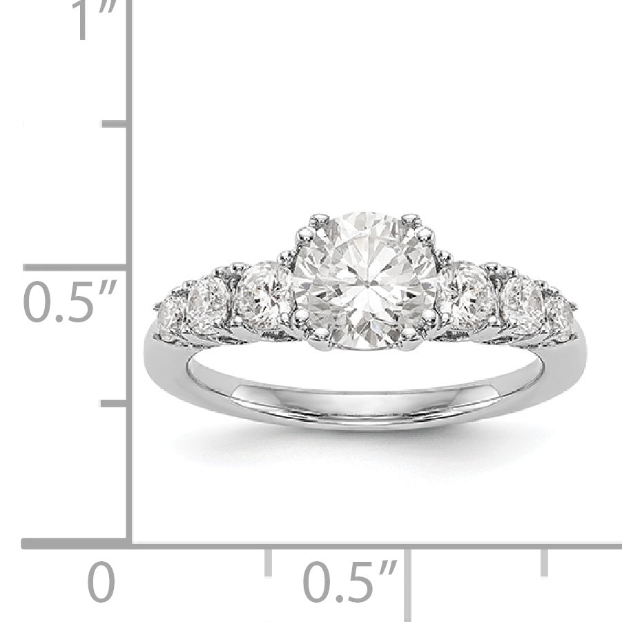14K Weißgold Verlobungsring mit simuliertem Diamanten