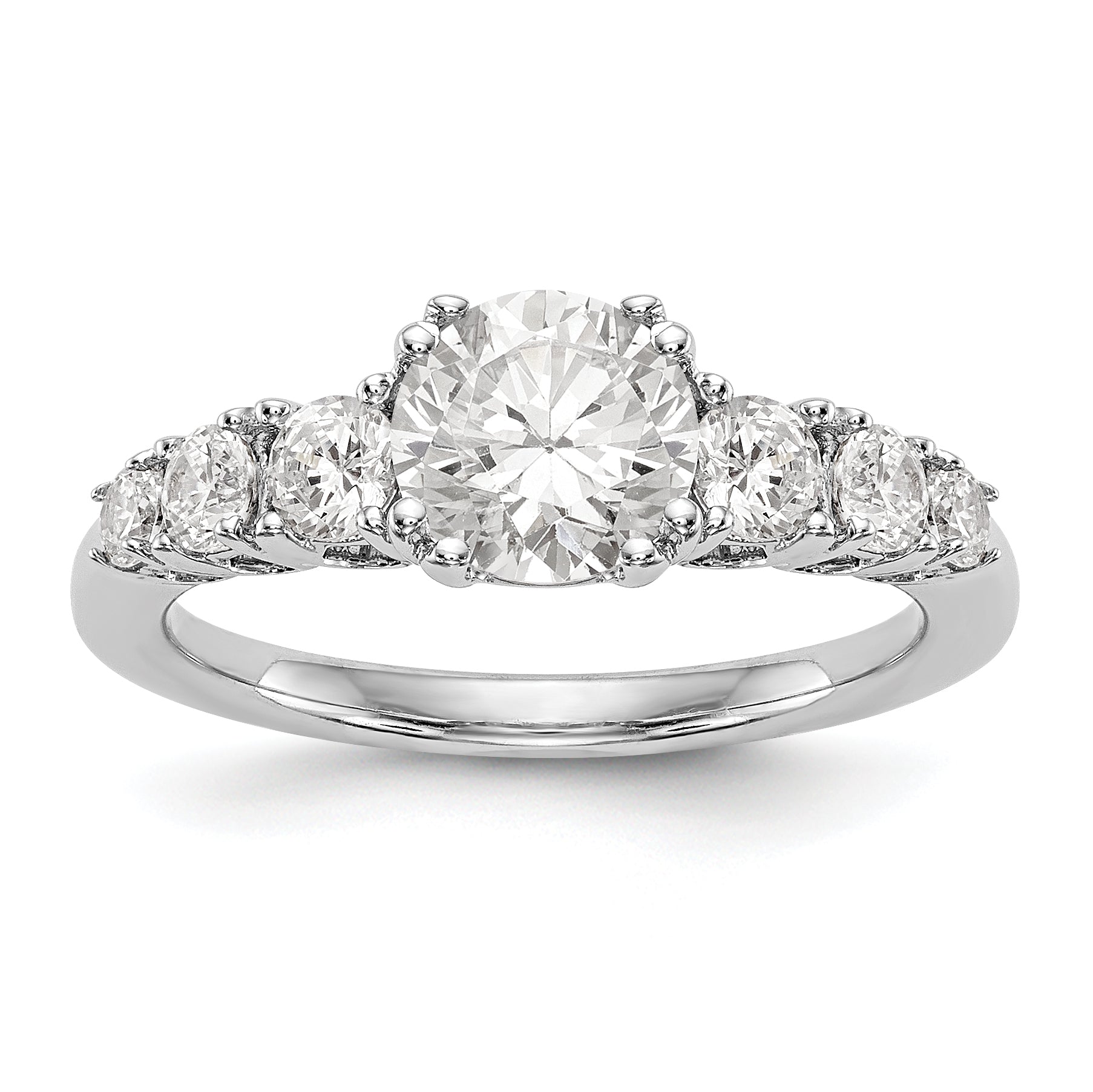 14K Weißgold Verlobungsring mit simuliertem Diamanten