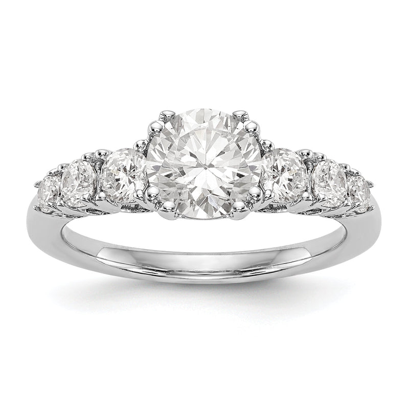 14K Weißgold Verlobungsring mit simuliertem Diamanten