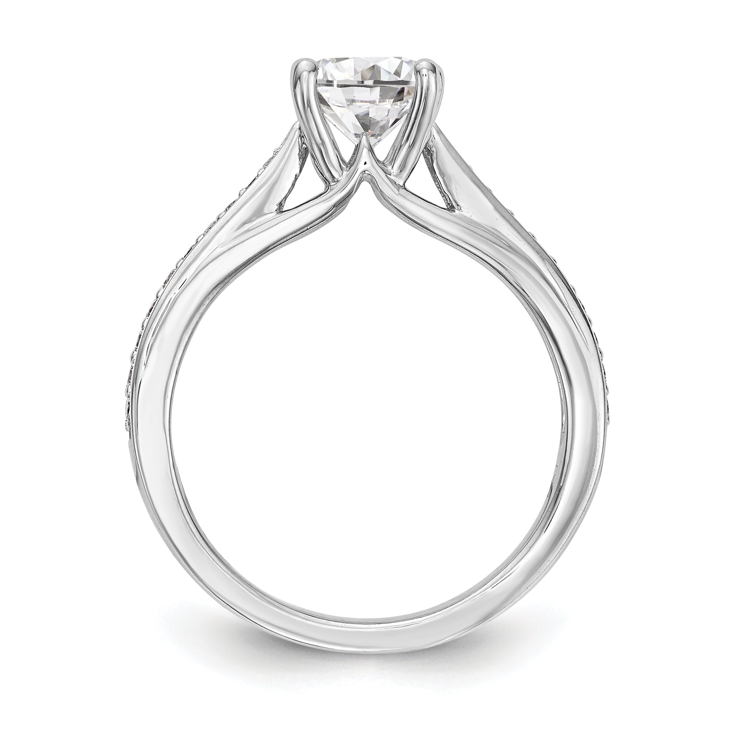 14K Weißgold Verlobungsring mit simuliertem Diamanten