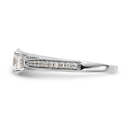14K Weißgold Verlobungsring mit simuliertem Diamanten