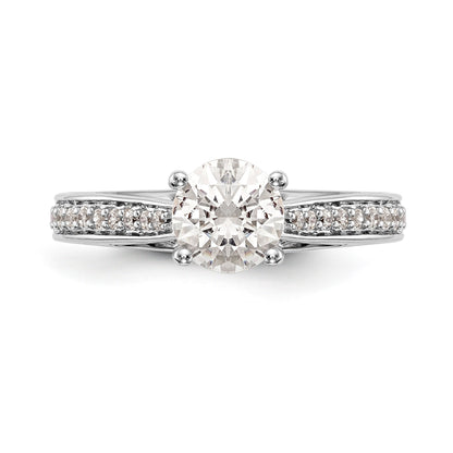 14K Weißgold Verlobungsring mit simuliertem Diamanten